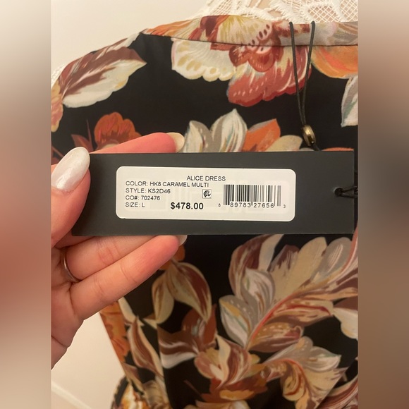 Kobi Halperin Alice Flora Hammered Satin Dress - Picture 5 of 6